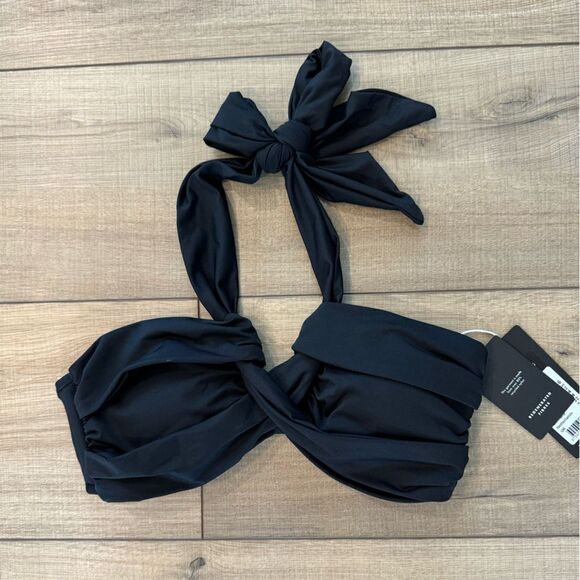 Seafolly Women's Standard Bandeau Halter Bikini Top Swimsuit black 2 - Picture 2 of 3